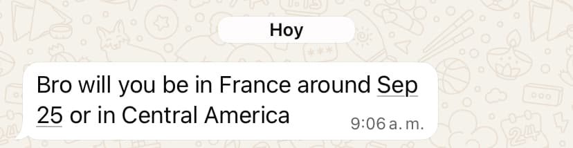 A friend asking where I am right now