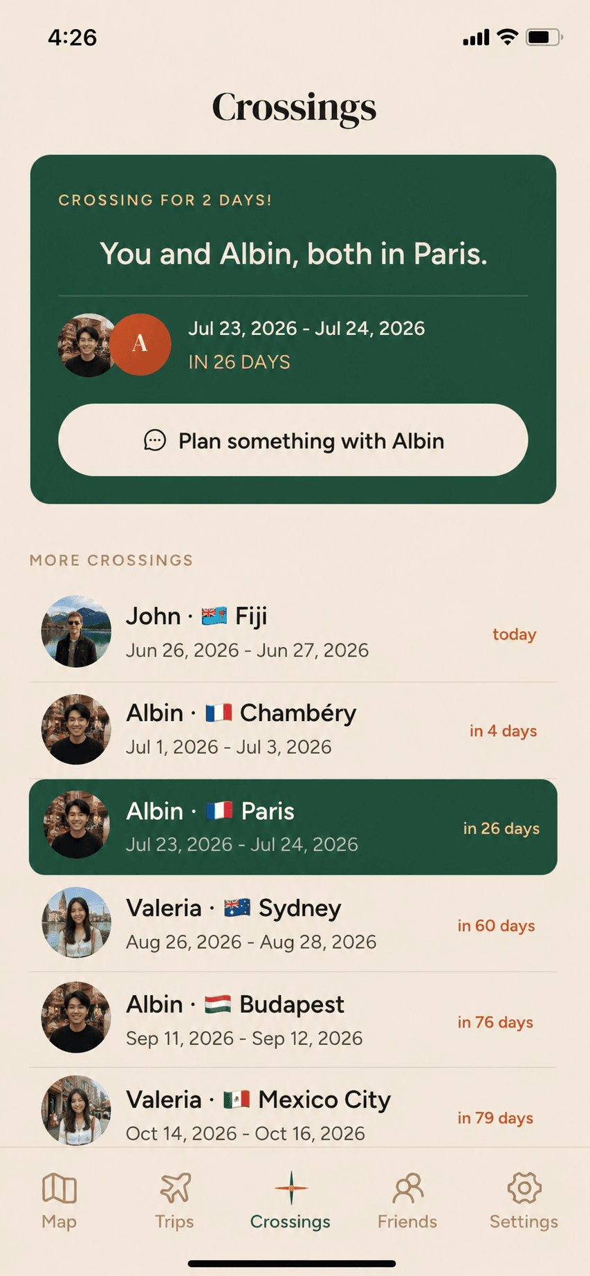 Crossing alerts